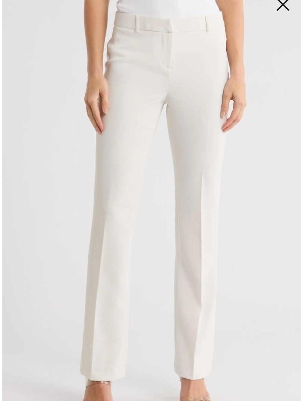 Amanda & Chelsea Off-White Straight-Leg Dress Trousers